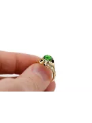 Vintage craft Ring Emerald 14K Yellow gold vrc377y